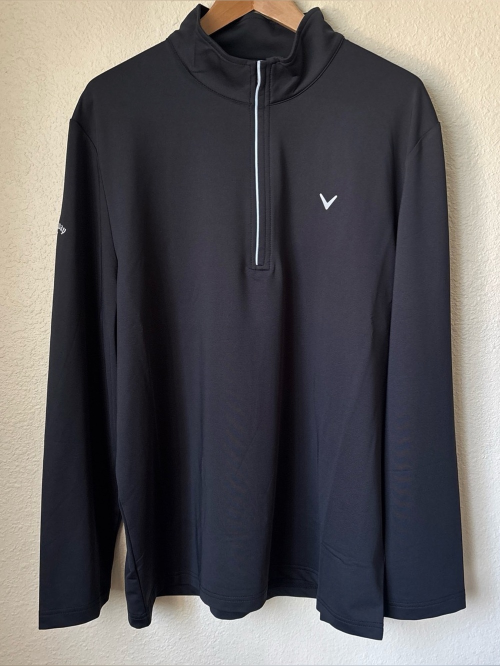 Callaway Black Quarter-Zip Pullover with White Trim